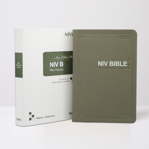 영문 NIV BIBLE 중 단본 무지퍼 카키그레이